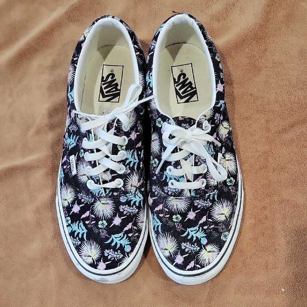 Vans Black Floral Canvas Shoes